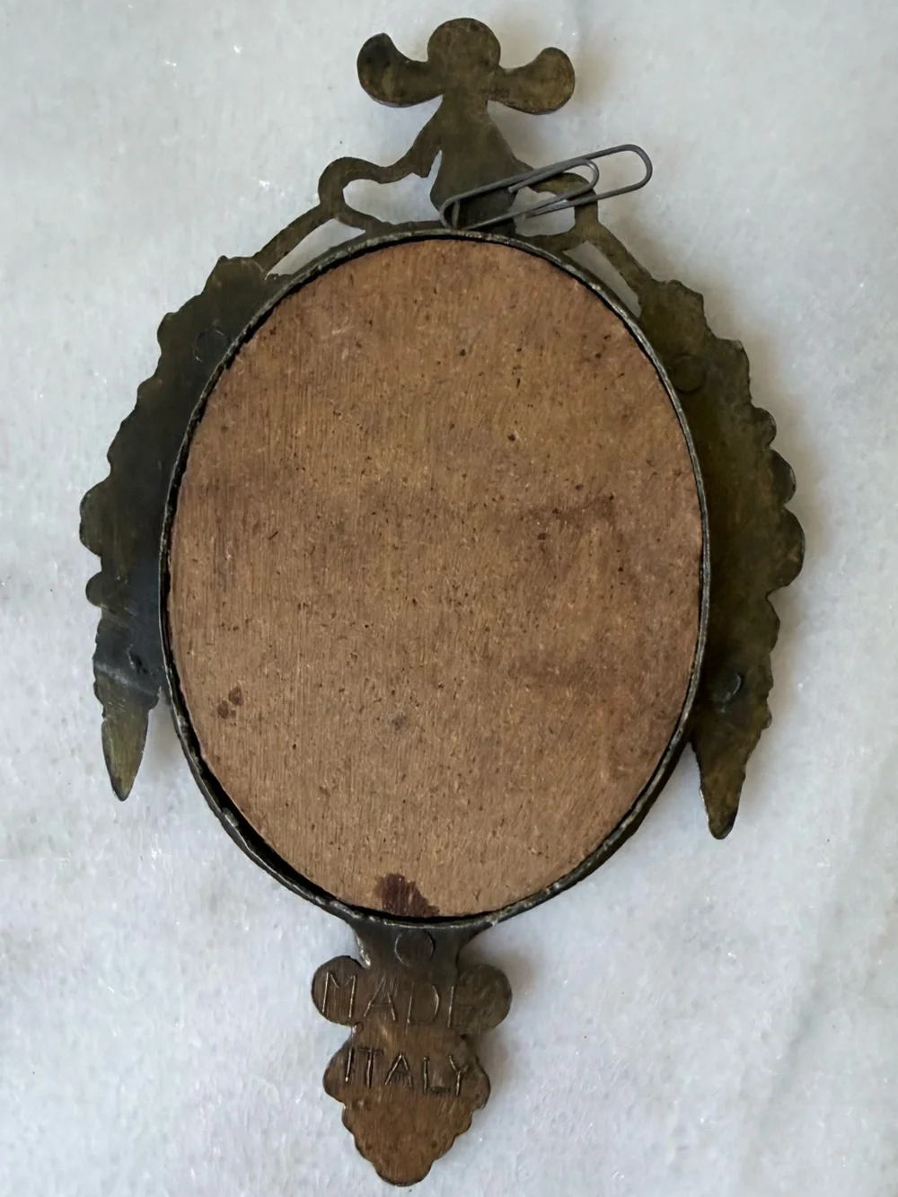 Ornate Oval Decorative wall Mirror in Dark Bronze Finish made in Italy